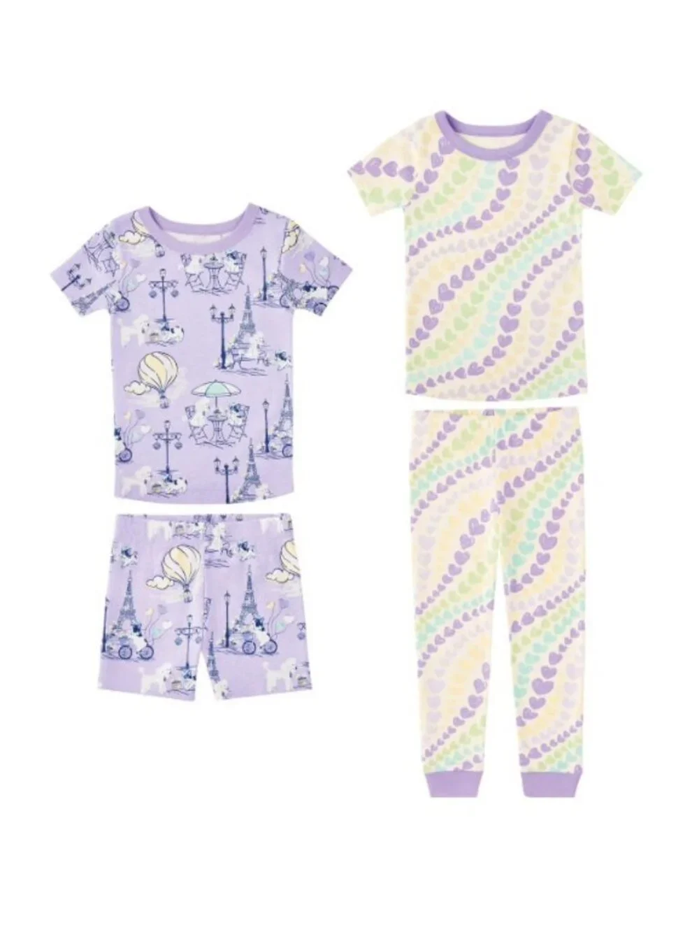 Member's Mark Organic Cotton Kids Pajama Set-2 Tops/1 Pant/1Shorts-Size 4T